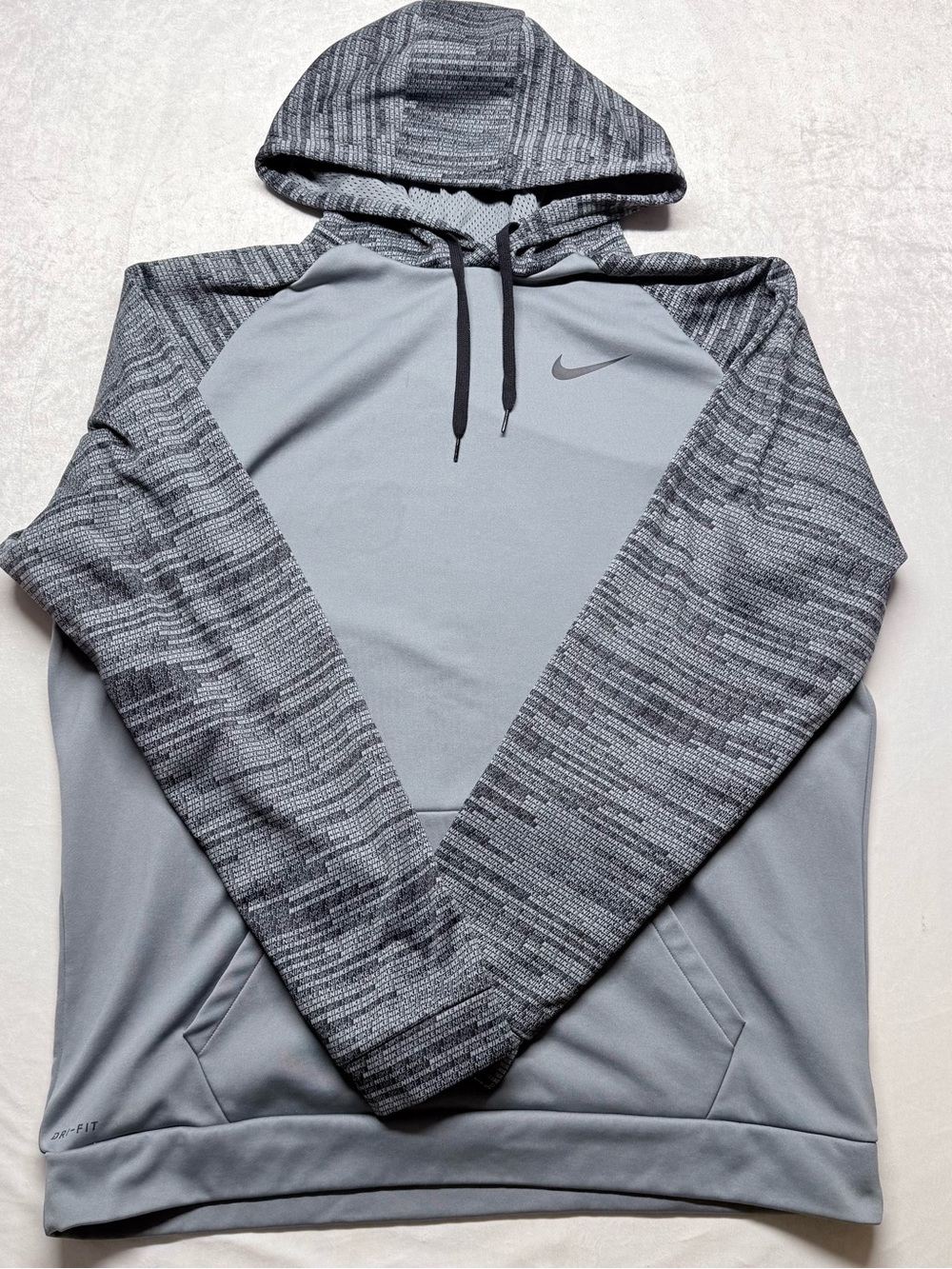 Nike Grey & Charcoal Hooded Performance Pullover stained